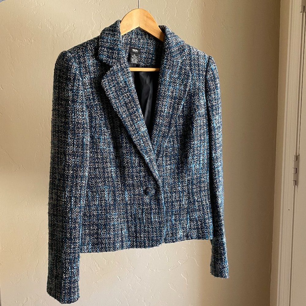 Mossimo Blue Tweed Blazer Medium